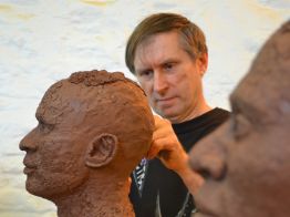 Brewery Arts Figurative Sculpture Head in the Cotswolds